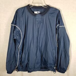 EASTON Sports Blue Nylon Pullover Windbreaker Youth L/XL Pockets Vented Pullover